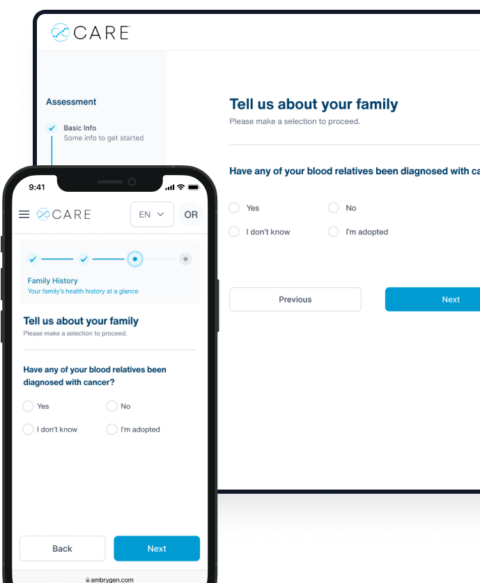 CARE mockup screen